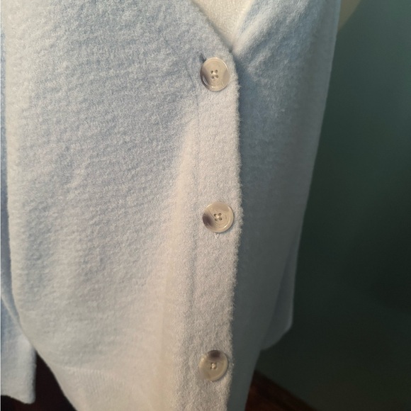 Loft Plus Size 16/18 Cashmere-like Button Down Cardigan Sweater Light Blue - Picture 5 of 10